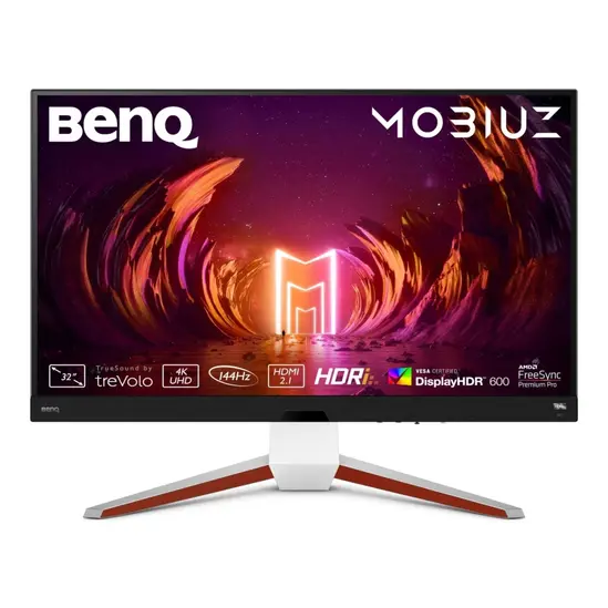 Монитор BenQ MOBIUZ EX3210U 31.5" IPS, 1ms, 144Hz, 3840x2160 4K, 98% P3, 99% AdobeRGB, HDR 600, HDRi, 1000:1, HDRi, B.I.+,LBL, Black eQualizer , 300 cdm2, HDMI 2.1 x2, DP, USB 3.0Hub, treVolo 2Wx2+5W woofer, HAdj.100mm, Tilt -5 - 15, Swivel 1515, White