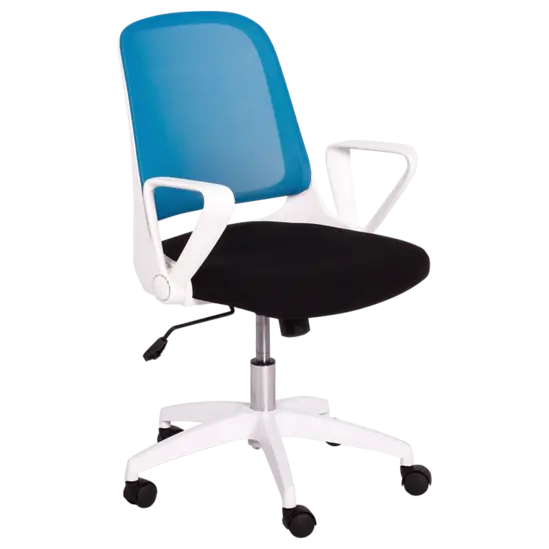 Работен стол ДИЛЯН- син с черно, бял полипропилен