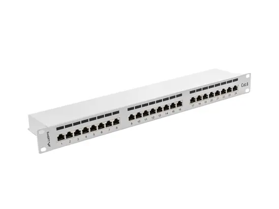 Пач панел Lanberg patch panel 24 port 1U CAT.6 shielded, grey