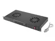 Аксесоар Lanberg 19' fan unit  ventilation panel with lcd 2 fans + thermostat, 230V, black