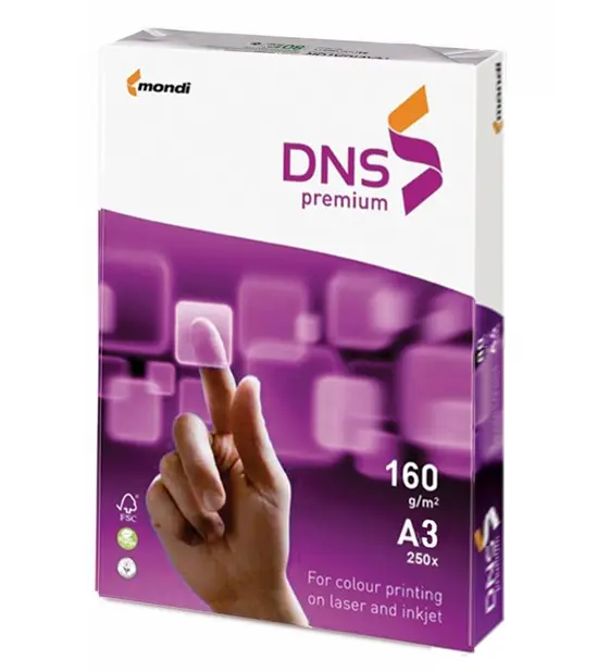 Пакет Копирен картон DNS PREMIUM А3 160 гр. 250 л- сниман отпред