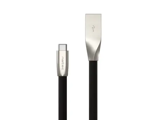Кабел Natec USB-C(M) - USB-A (M) 2.0 cable 1m. Black metal