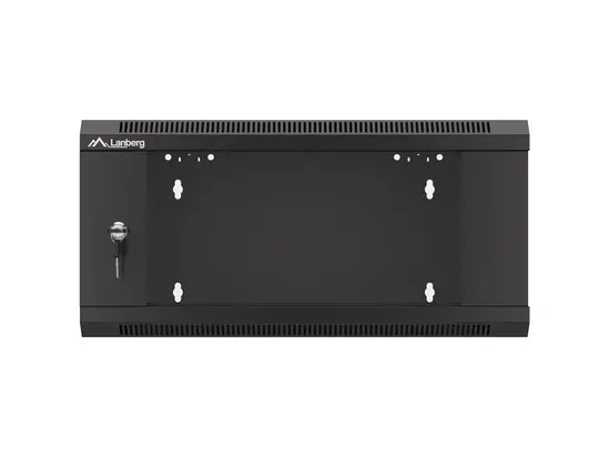 Комуникационен шкаф Lanberg rack cabinet 19' wall-mounted 4U 600 fast assembly (flat pack) black