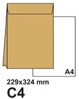 Плик самозалепващ с разширение C4 кафяв крафт 1 бр