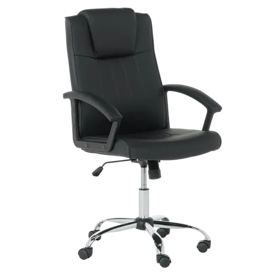 Директорски стол ЛАВРЕН- черен цвят, еко кожа