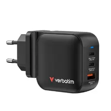 Зарядно устройство Verbatim Mini GaN Charger 70W 3 Port US plug with EU and UK adaptors