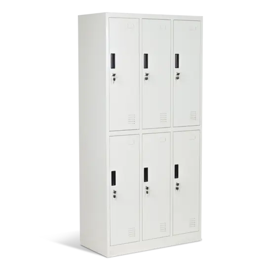 Метален гардероб BTL K с 6 отделения 185х90х45 см-затворени врати