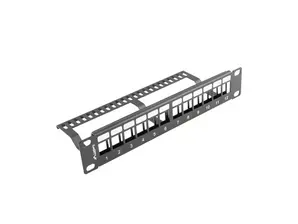 Пач панел Lanberg patch panel blank 12 port 1U with organizer for keystone modules black