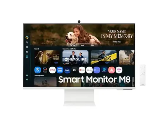 Монитор Samsung 32FM801 32" VA SMART 3840x2160, Bluetooth 4.2, WiFi 5, USB-C 65W, 2xUSB, 2xHDMI , Speakers, White