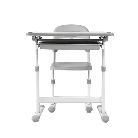 Комплект ученически чин и стол 201 сив