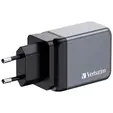 Зарядно устройство Verbatim GNC-65 GaN Charger 3 Port 65W USB AC (EUUKUS)
