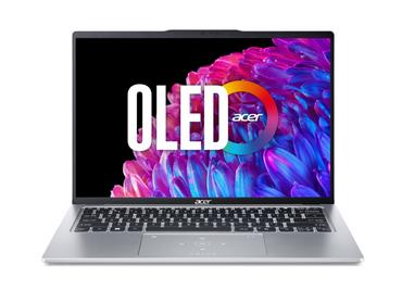 Лаптоп Acer Swift Go14, SFG14-73-56V2, Intel Core Ultra 5 125U (up to 4.3GHz, 12MB), 14' 3K (2880x1800) Cine Crystal OLED WQ2.8K 90Hz, 16GB DDR5(on bord) no slot, 1024GB, Intel Graphics, QHD Webcam, FPR, KB backlight, Wi-Fi 6E, BT 5.3, Win 11 Home, Pure S