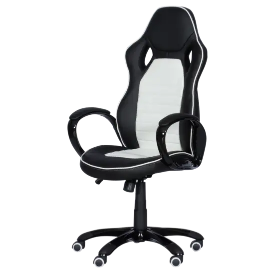 Геймърски стол ИВАЙЛО - черна база, цветни колелца