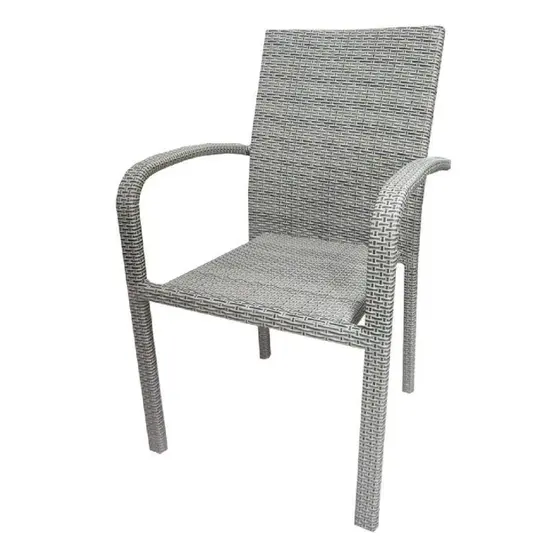 Ратанов стол МИЛЕН - сив цвят ратан