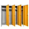Метален гардероб  BTL JZ с 4 отделения 150x159x40 см оранжев с 4 отворени врати и 4 рафта