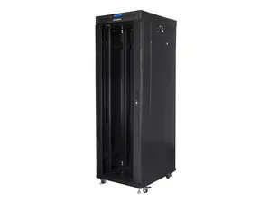 Комуникационен шкаф Lanberg rack cabinet 19' free-standing 37U800x1000 (flat pack) with glass door lcd black v2