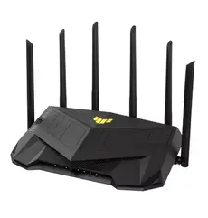 Рутер Asus Gaming Wireless TUF Router AX6000, Dual-Band, Quad-Core 2.0GHz CPU, 256MB512MB FlashRAM, 2.5G dual-port, AiProtection Pro, Adaptive QoS, VPN Fusion, IPTV, OFDMA, MU-MIMO, Beamforming, Link Aggregation, Port forwarding, AiM, Black