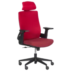 Директорски стол АЛИНА- снимка отпред, червена дамаска