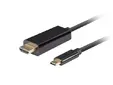 Кабел Lanberg USB-C (M) - HDMI(M) 2.0 4K 60hz cable 0.5m, black