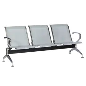 Посетителска пейка BTL 30- триместна, сива, метална, пейка