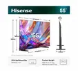 Телевизор Hisense 55" E7S, 4K Ultra HD 3840x2160, QLED, Quantum Dot, HDR 10+, HLG, Dolby Vision, DTS Virtual X, Smart TV, WiFi, Light Sensor, BT, Anyview Cast, 3xHDMI, 2xUSB, LAN, CI+, DVB-T2/C/S2, Black