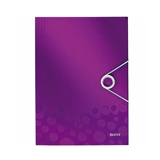 Папка с ластик и 3 капака Leitz WOW лилава