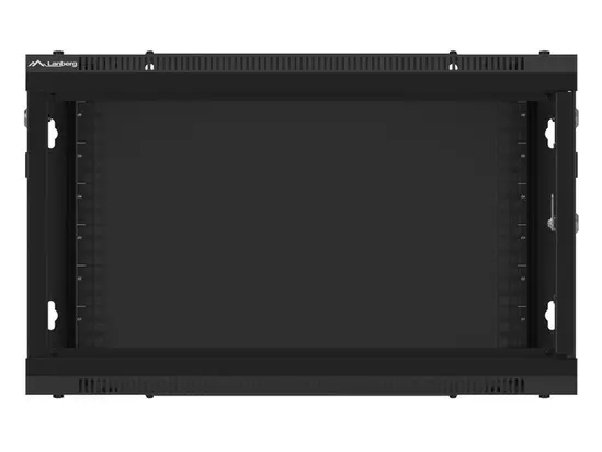 Комуникационен шкаф Lanberg rack cabinet 19' wall-mount 6U600x600 for self-assembly with metal door black (flat pack)