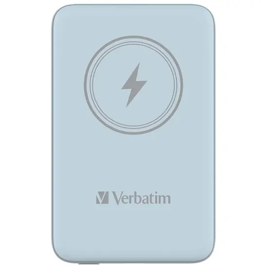 Външна батерия Verbatim MCP-10BE Power Pack 10000 mAh with UBS-C PD 20W  Magnetic Wireless Charging 15W Blue
