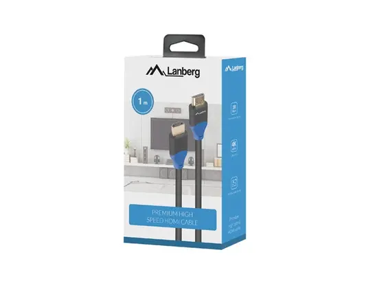 Кабел Lanberg HDMI MM V2.0 cable 1m 4K CU box, black BOX