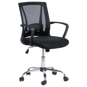 Работен стол ЕМИЛИ- сниман отстрани, черен цвят, меш