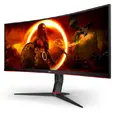 Монитор AOC CU34G2XP/BK, 34" Curved 1500R VA, WLED, 3440x1440@180Hz, 1ms GtG, 1ms MPRT, 430 cd/m2, 4000:1, 80M:1 DCR, Tilt, Height Adjust, Swivel, 2xHDMI, 2xDP, USB hub