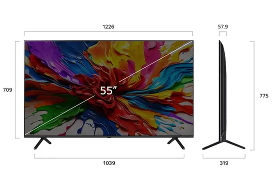 Телевизор LG 55QNED92A6A, 55" 4K QNED MiniLED evo HDR Smart TV, 100Hz, 3840x2160, DVB-T2CS2, Alpha 8 AI Processor 4K, HDR 10, webOS 25 ThinQ, FreeSync, VRR 144Hz, Multi View, 4K Upscaling, Wi-Fi 6, Voice Controll, BT 5.3, AirPlay 2, CI, HDMI eARC, SPDIF