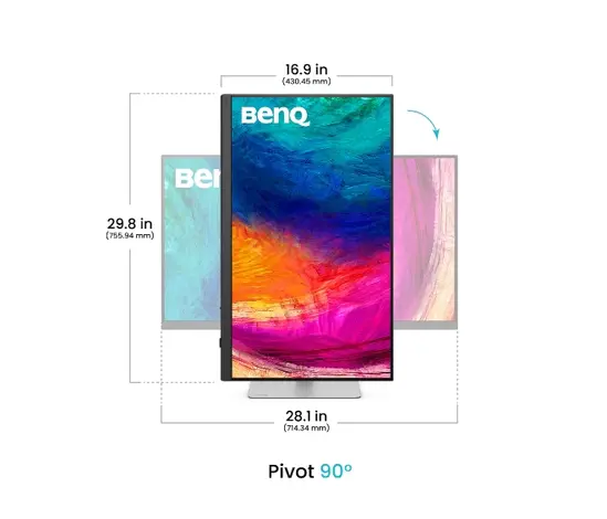 Монитор BenQ PD3226G 32" 4K 144Hz, IPS, 1ms, Designer Monitor, AQCOLOR, AMD FreeSync Premium, Pantone, Calman, Display ColorTalk, Daisy Chain, KVM, Thunderbolt 4, CADCAM Mode, DualView, 400nits, 1200:1, DP.HDMI, TB4 90W PD, Height Adj. 150mm, 7kg. WHITE-