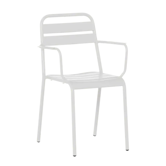 Градински стол ЛУНОРА- бял цвят на метала