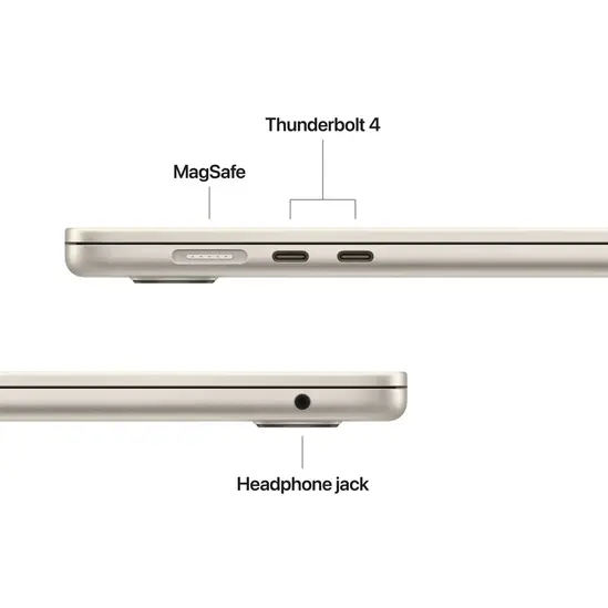 Лаптоп Apple MacBook Air 15.3: Apple M5 chip with 10-core CPU and 10-core GPU, 16GB, 1TB SSD - Starlight