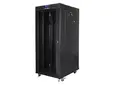 Комуникационен шкаф Lanberg rack cabinet 19' free-standing 27U  600x800 self-assembly flat pack with glass door LCD, black