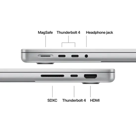 Лаптоп Apple 14-inch MacBook Pro: Apple M5 chip with 10-core CPU and 10-core GPU, 24GB, 1TB SSD - Silver