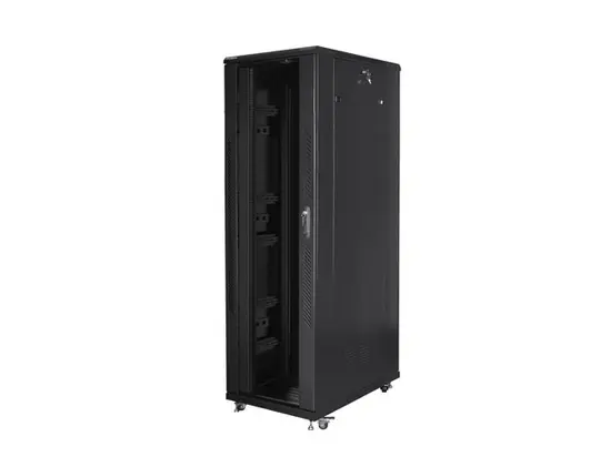 Комуникационен шкаф Lanberg rack cabinet 19' free-standing 42U800x1200 (flat pack) black