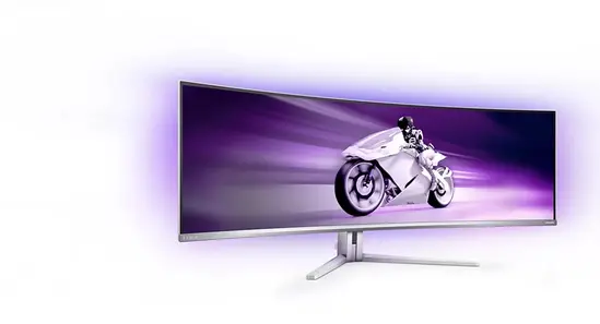 Монитор Philips Evnia 49M2C8900, 48.8" Curved 1800R QD-OLED, 5120x1440@240Hz, 0.03 GtG, Brightness 1000, 1000000:1, DCR 80M:1, Adaptive Sync, FlickerFree, Low Blue Mode, 7.5Wx4+DTS, Tilt, Height Adjust, Swivel, 2xHDMI, DP, USB hub