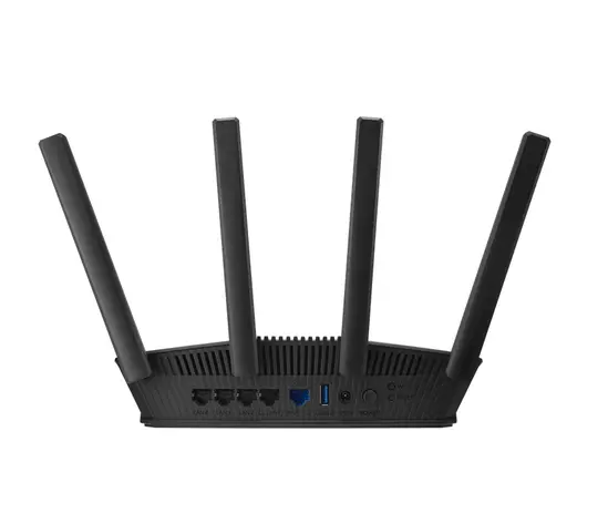Рутер Asus Wireless Router, RT-BE58U, BE3600, Dual-Band, Quad-Core 2.0GHz CPU, 256MB1GB FlashRAM, 4K-QAM, 2.5G port, AiProtection Pro, NAT Passthrough, VPN, multiple SSIDs,  IPTV, Beamforming, 4G LTE5G Mobile Tethering, AiMesh, Black