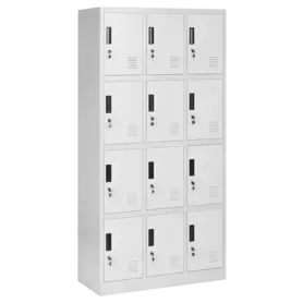 Гардероб метален BTL J с 12 отделения 1859040 - сниман отстрани, сив, затворени врати