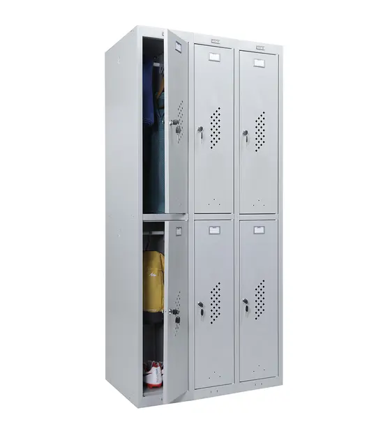 Метален гардероб PMT с 6 отделения 183х90х50 см - сниман отпред, само левите врати са отворени
