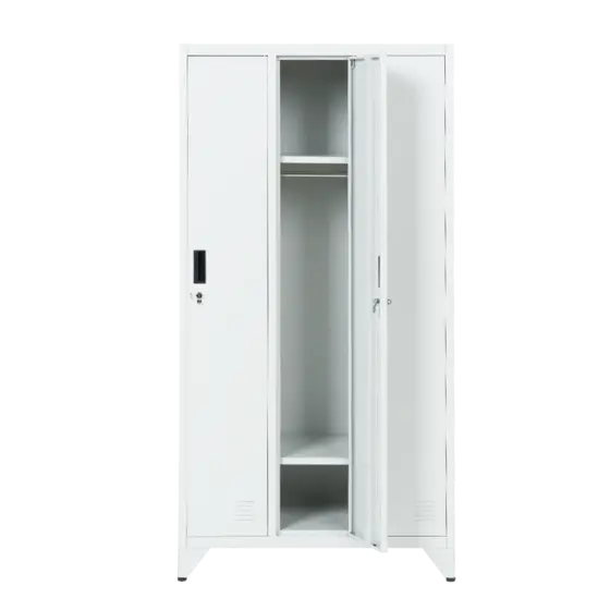 Метален гардероб BTL К с 3 отделения 166х83х45 см- празен, с отворена врата посредата