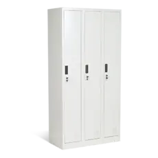 Метален гардероб BTL L с 3 отделения 185х90х45 см - сив, сниман отпред, затворени врати