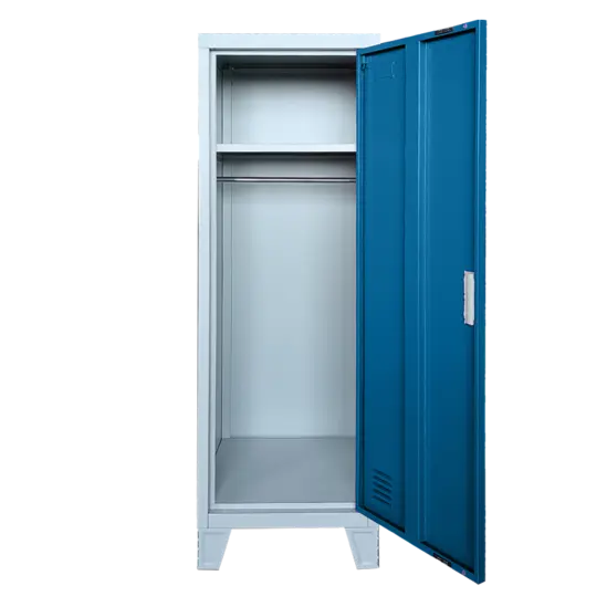 Метален гардероб детски BTL с 1 отделение- отворе, син, празен