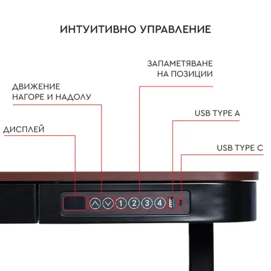 Комплект регулируемо бюро и стол ДРАЧ- контрол панел