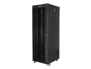 Комуникационен шкаф Lanberg rack cabinet 19' free-standing 37U600x800 (flat pack) with glass door lcd black v2