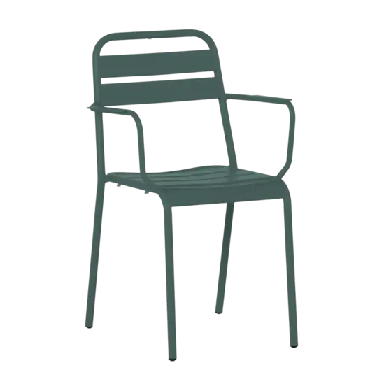 Градински стол ЛУНОРА- тъмнозелен цвят на метала