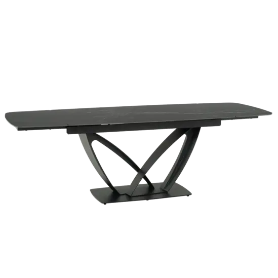 Трапезна маса ТЕМИРА разтегателна- разтегнат, черен цвят керамира