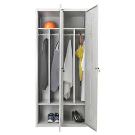 Метален гардероб PMT с 8 отделения 183х81.3х50 см - сниман отпред, отворен, пълен с екипировка